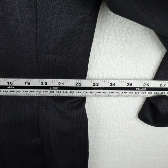Joseph Abboud Blazer Jacket Mens 48R Black Check Super 120s Wool Slim Fit - Picture 9 of 16